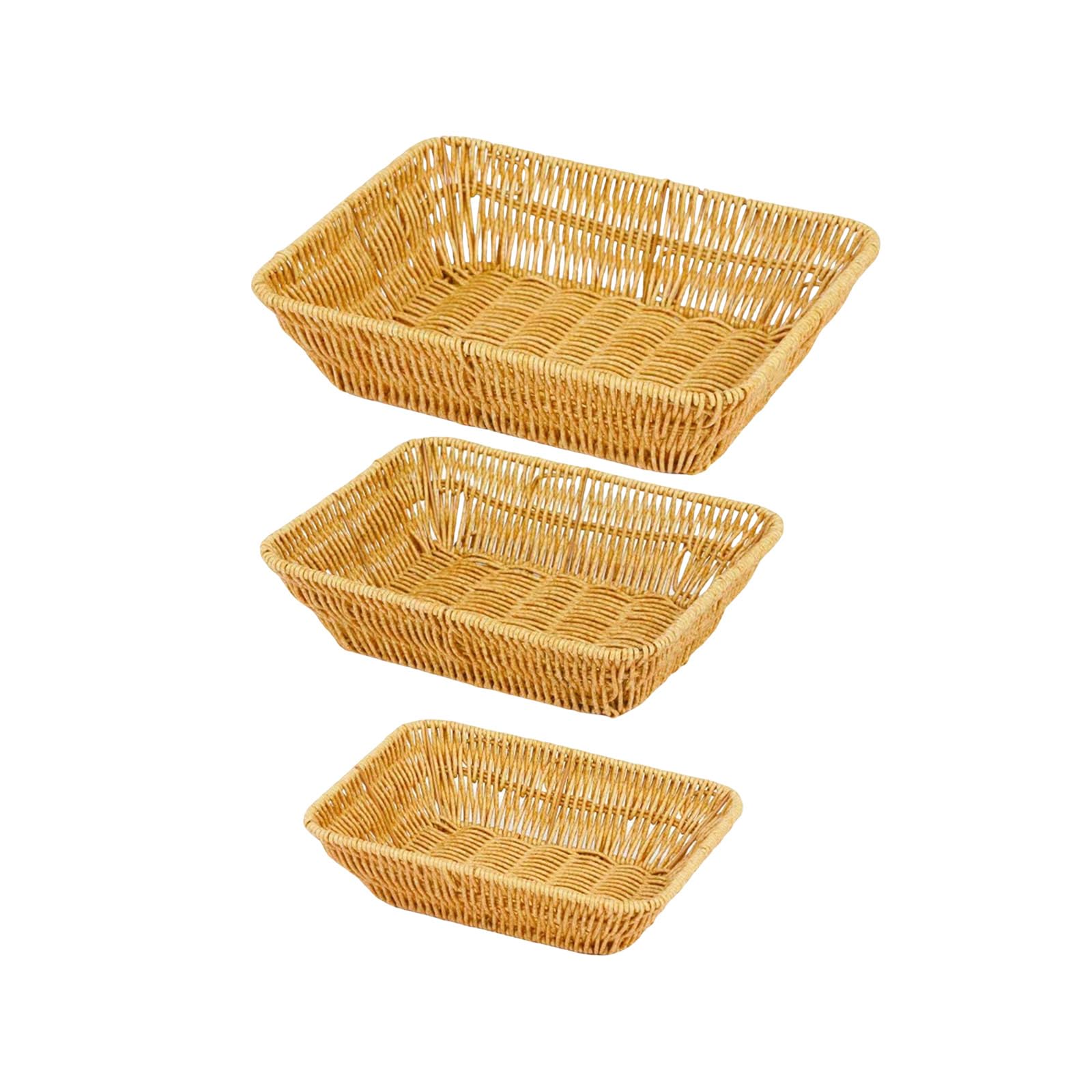 Tsophreniq Rattan Bread Serving Basket Delicate Rectangular Tray for Kitchen Picnics and Dining Room Decors Decorative Serving Basket