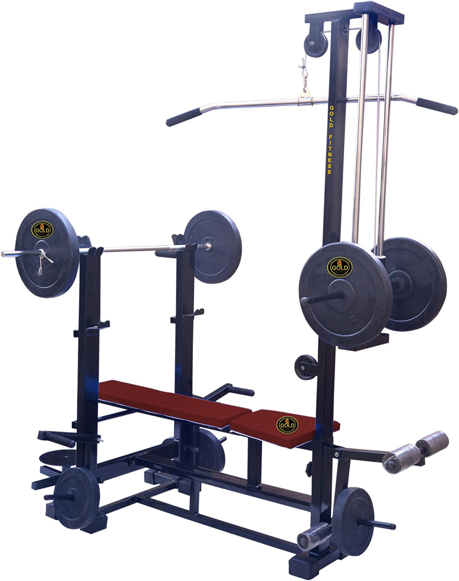 GOLD FITNESS 20 in 1 Bench Decline Premium Quality with Twister and Double Supported Pipe Heavy Weight Bench for Gym Exercise (Multicolour)