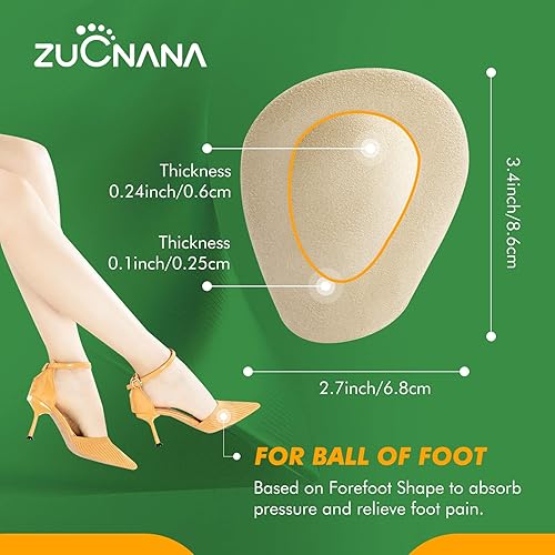Miniatura 6 de ZUCNANA Almohadillas metatarsianas para mujer (12 piezas), cojines de bola de pie para mujer, tacones altos, insertos de zapatos de gel suave para