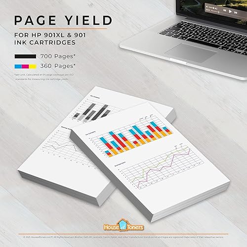 Miniatura 5 de Repuesto 901 remanufacturado para cartuchos de tinta HP 901 para usar con Officejet 4500, J4540, J4550, J4580, J4680, J4624, J4680C, G510a, G510g,
