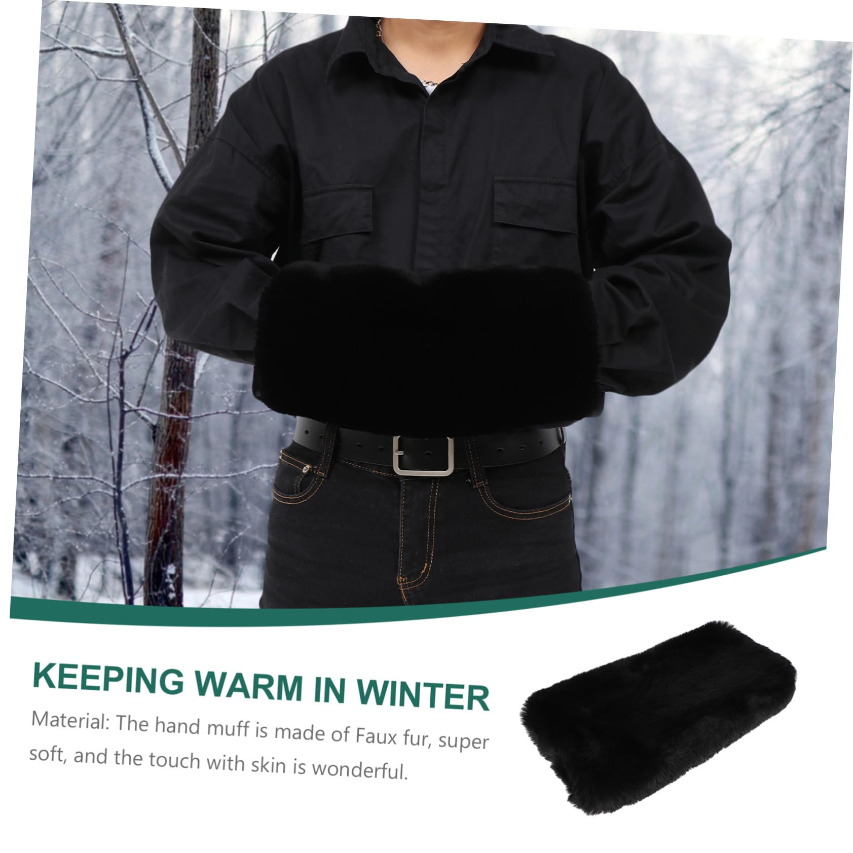Calentadores de Manos de Piel Sintética Calentador Peludo de Invierno para Hombres y Mujeres Manguitos Cálidos de Felpa