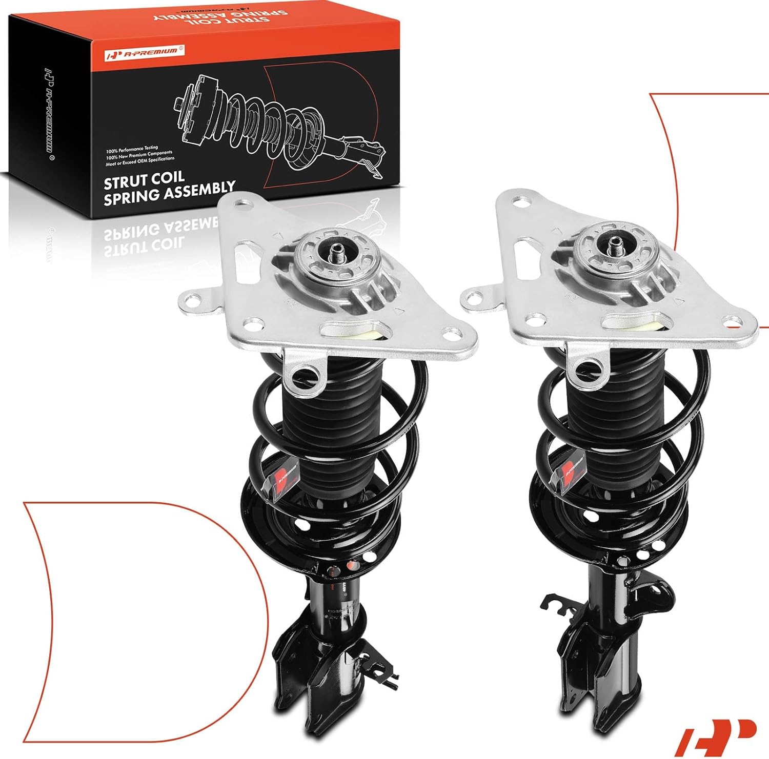 A-Premium Rear Complete Struts Compatible with Jeep Renegade [AWD] 2015-2018, with Mount - 2x Replacement Suspension Shock Absorber with Coil Spring Assembly