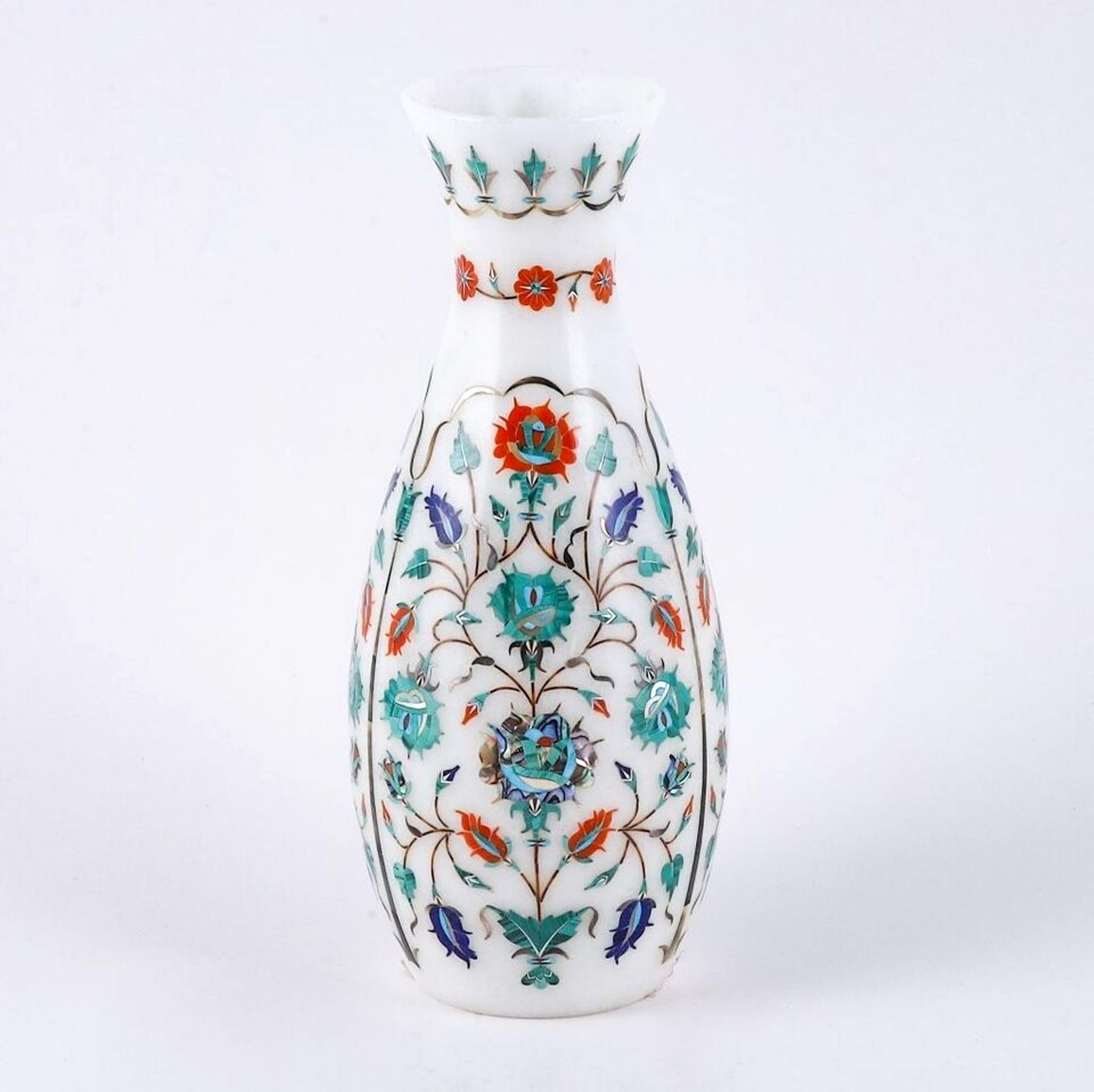 Vase en marbre blanc véritable stable et lourd pour protéger vos plus beaux bouquets