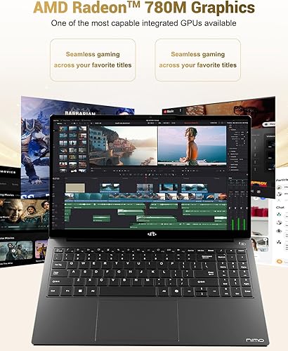 Miniatura 3 de NIMO Computadora portátil IPS FHD de 15.6 pulgadas, AMD Ryzen 7 8745HS, 32 GB DDR5 RAM 1 TB SSD Radeon 780M-Graphics