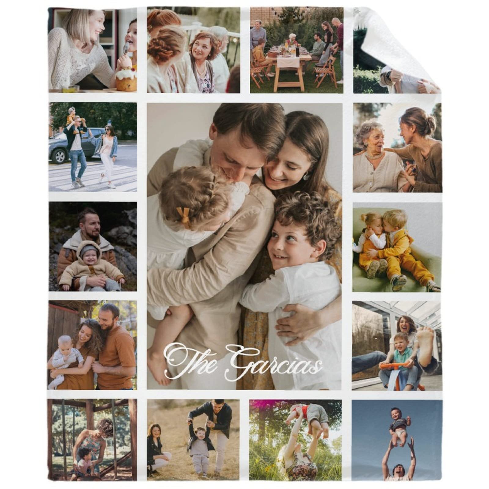 Couverture personnalisée 15 photos cadeau personnalisé texte plaid
