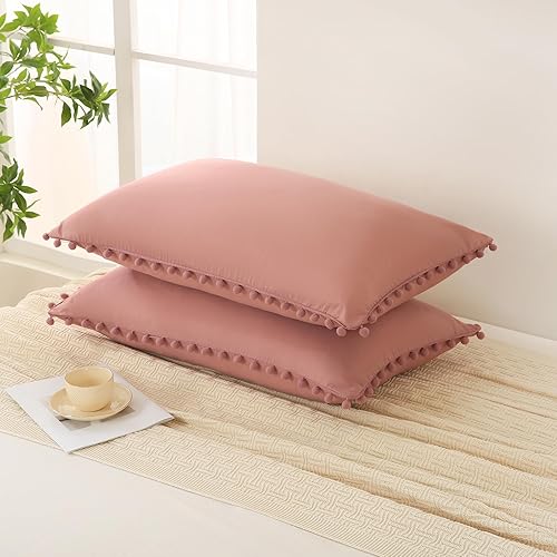 Miniatura 285 de Blue Body Pillow Cover Shabby Chic Long Pillow Case Cover Navy Blue Pom Poms Fringe Body Pillow case with Pocket Closure 20x54 inches(Body,Navy Blue)