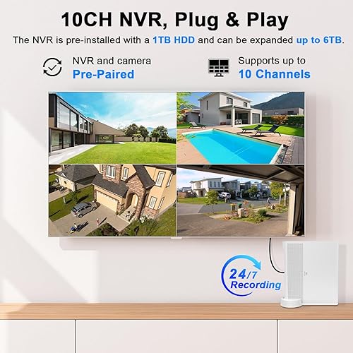 Miniatura 2 de Cámara de seguridad solar inalámbrica para exteriores, cámara alimentada por batería de 4MP 360, cámara PTZ WiFi con detección de movimiento PIR,