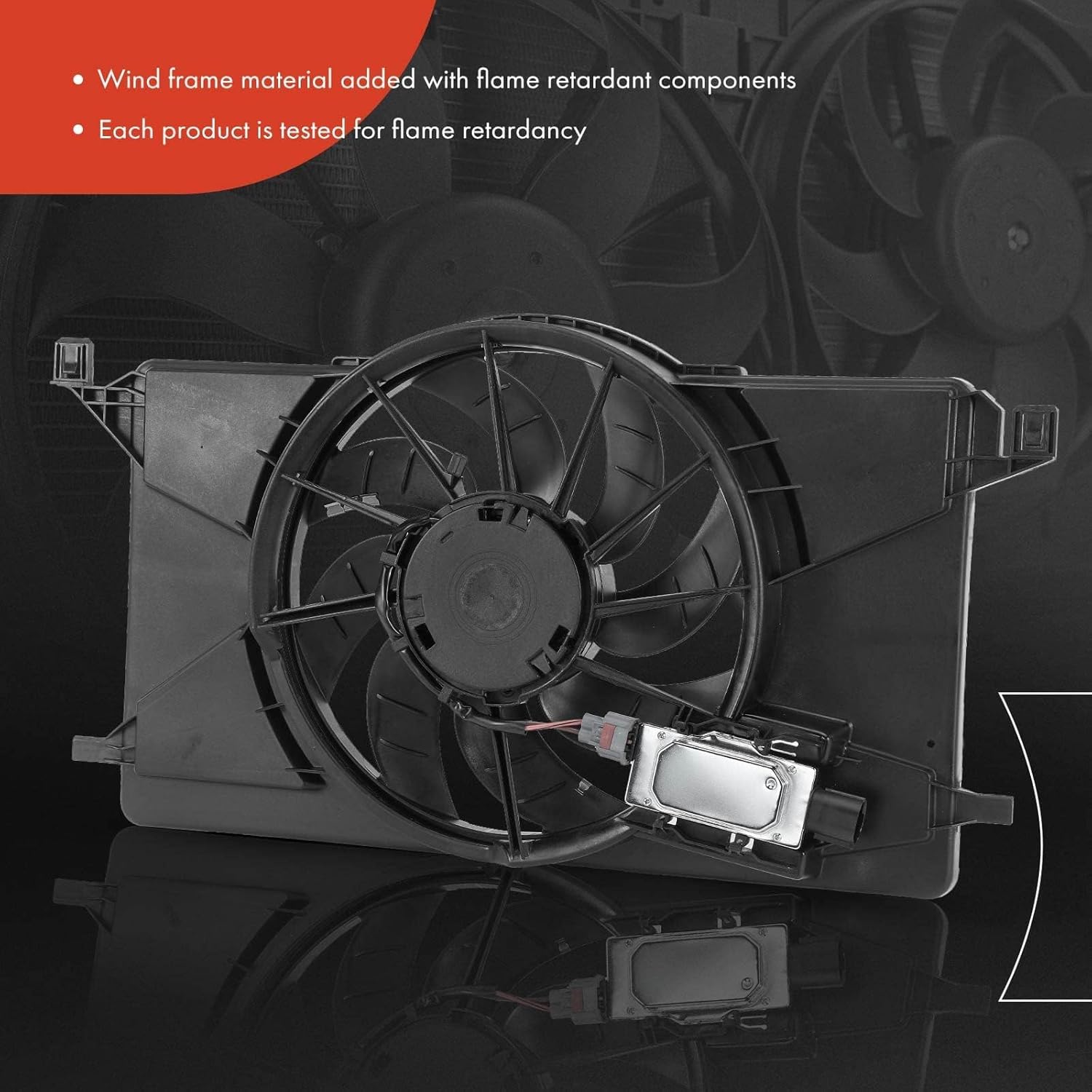 A-Premium Engine Radiator Cooling Fan Assembly with Brushless Motor Compatible with Select Ford Models - Focus 2012-2018 - Replace# BV6Z8C607K