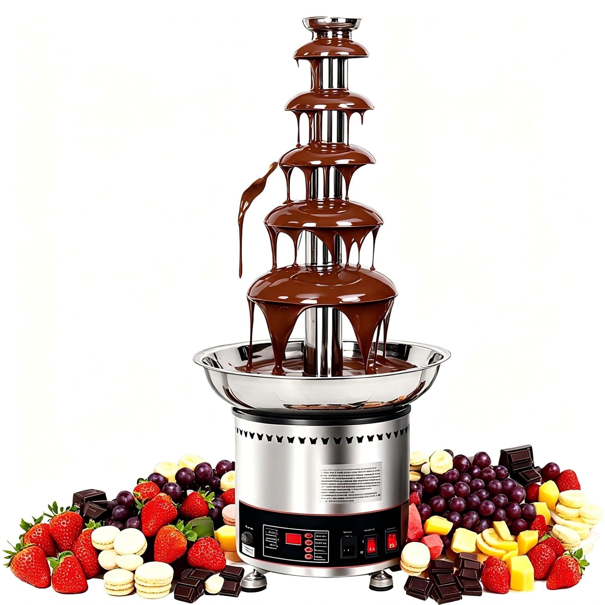 Elektryczna fontanna do fondue ze stali nierdzewnej