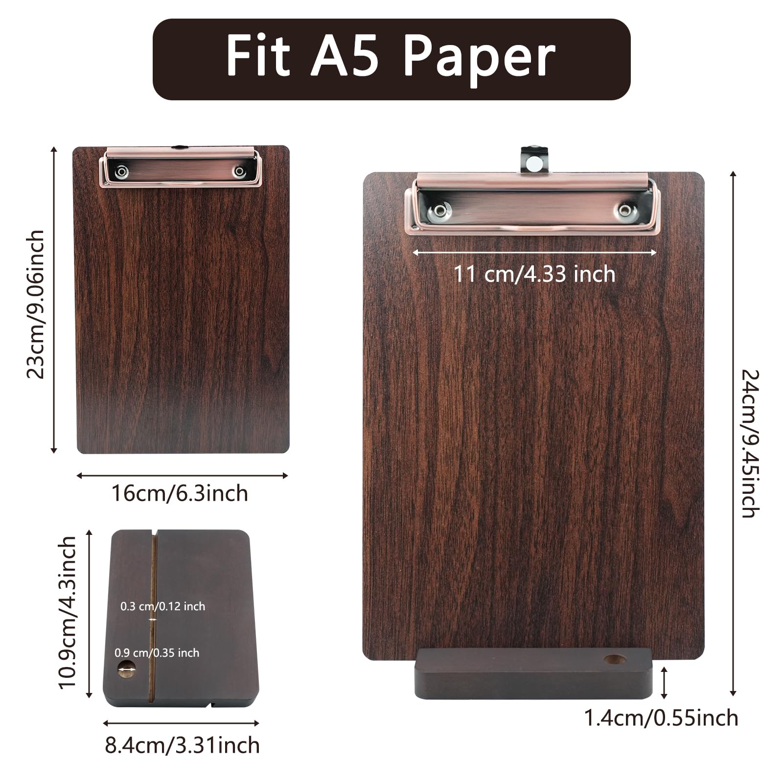 Porte-Blocs en Bois,Lot de 8 A5 Porte bloc,Porte Bloc avec base