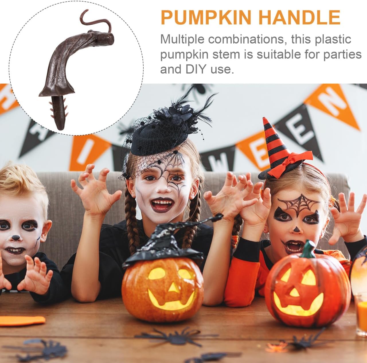 Operitacx Fake Pumpkin Stems - Pack Realistic Artificial Pumpkin Vines for Fall Decor, Halloween Crafts & Thanksgiving Centerpieces