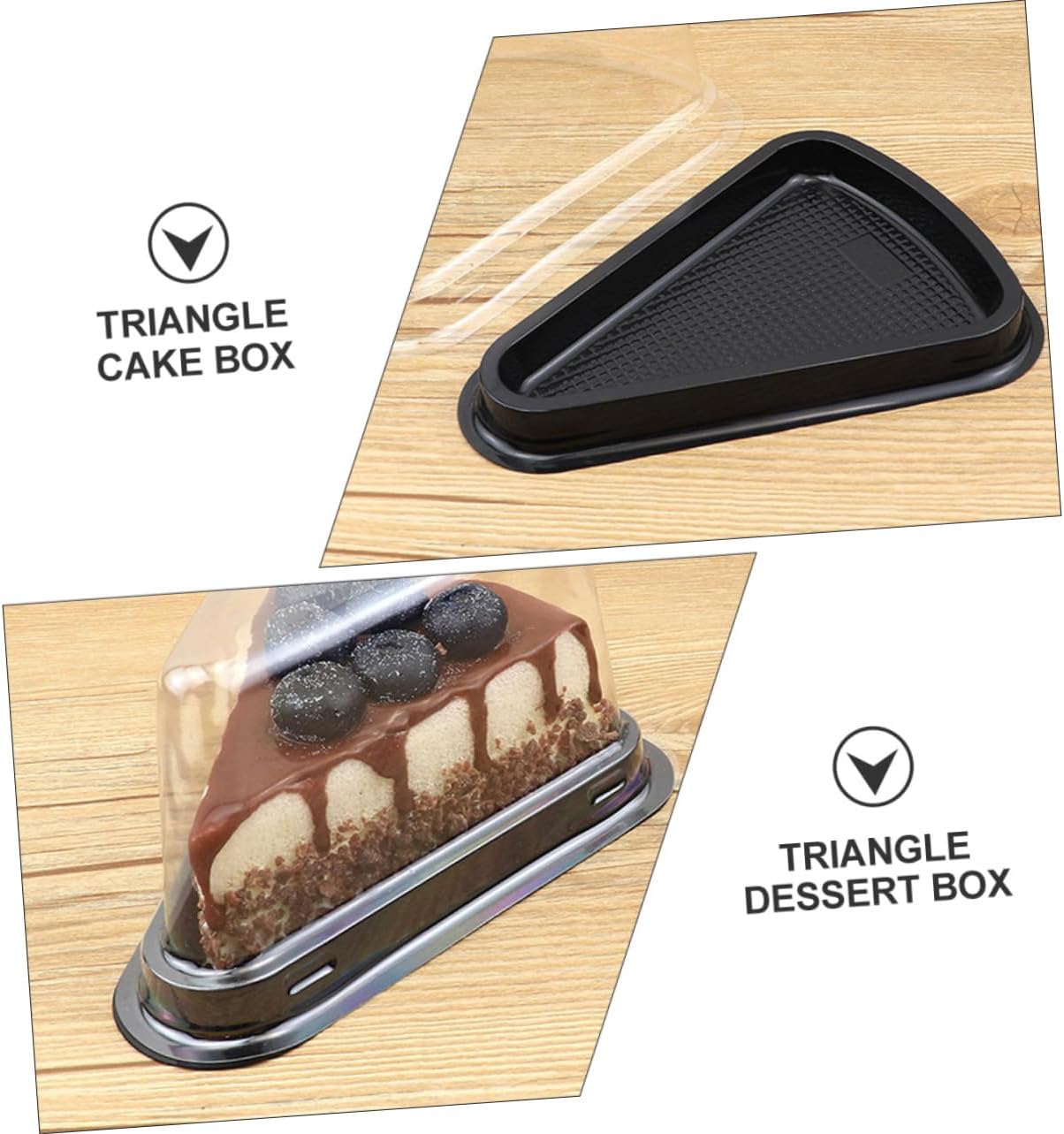 Individual Cupcake Containers 100pcs Triangle Cake Box Plastic Simple Packaging