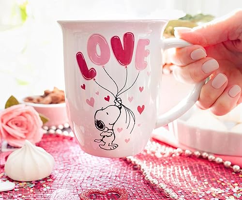 Miniatura 5 de Peanuts Snoopy "Love" - Taza de cerámica de borde ancho  Taza de café para expreso, té  Capacidad para 16 onzas