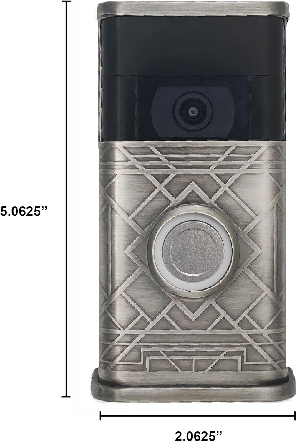 Art Deco Video Doorbell Cover (Ring 2nd Generation Compatible) (Antique Pewter)