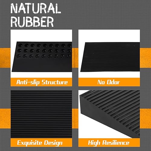 Miniatura 3 de Rampa de umbral de elevación de 1.5 pulgadas para puertas, capacidad de 11000 libras, rampa de umbral de goma sólida reciclada, cubierta de cable de