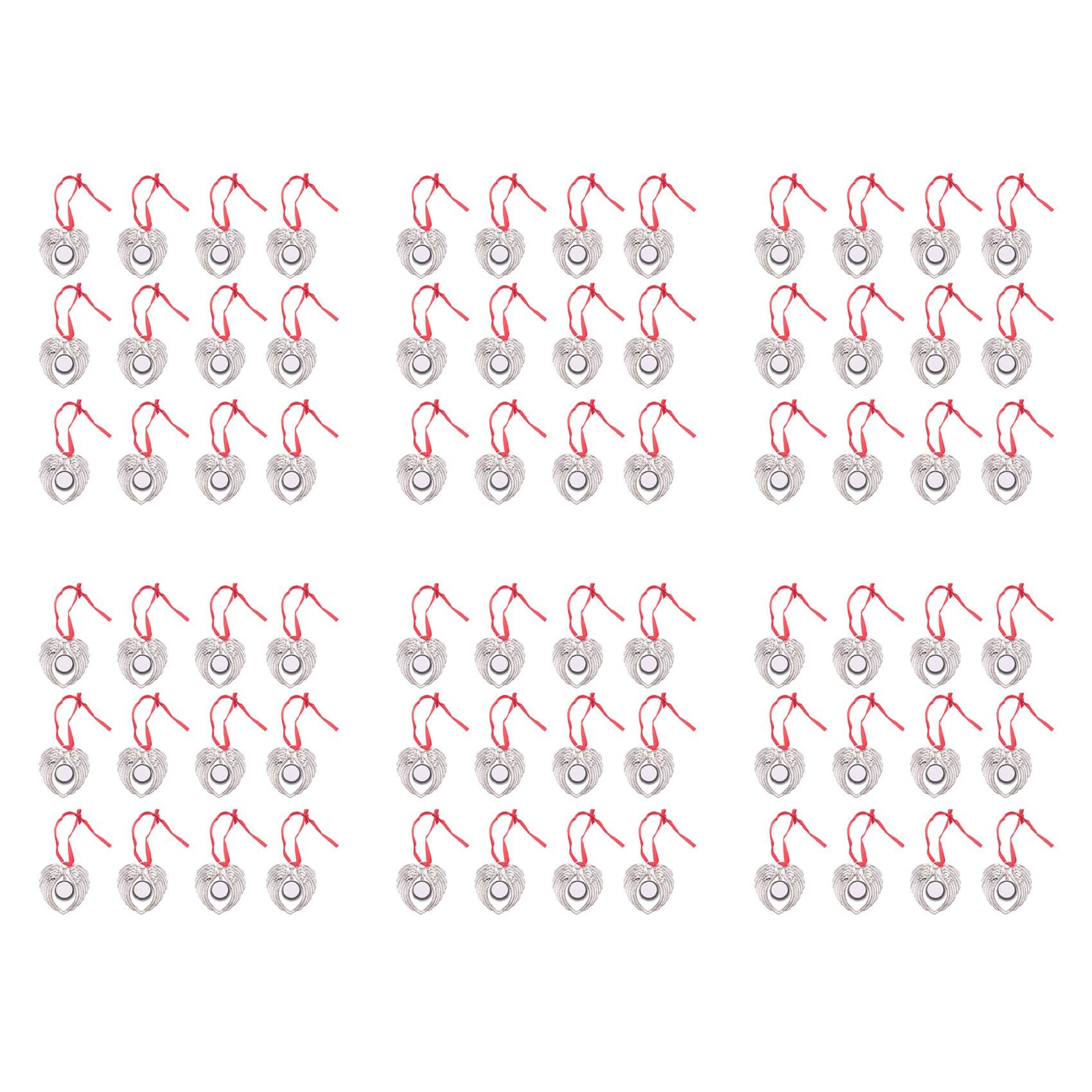 Hndhbfgrt 72Pcs Angel Wing Shape Blank Hot Transfer Printing Sublimation Ornament Decoration for Christmas Tree Decor Xmas Party