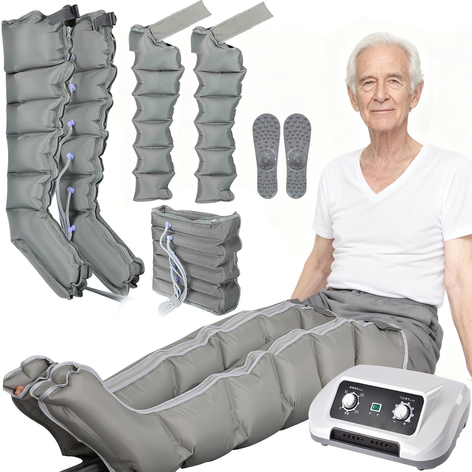 Botas Presoterapia Piernas Y Abdomen Brazos, 6 8 Cámaras Maquina Presoterapia Para Casa Abdomen Y Piernas Masajeador De Pies Y Piernas Drenaje Linfatico Piernas, Mejorar La Circulación Sanguínea