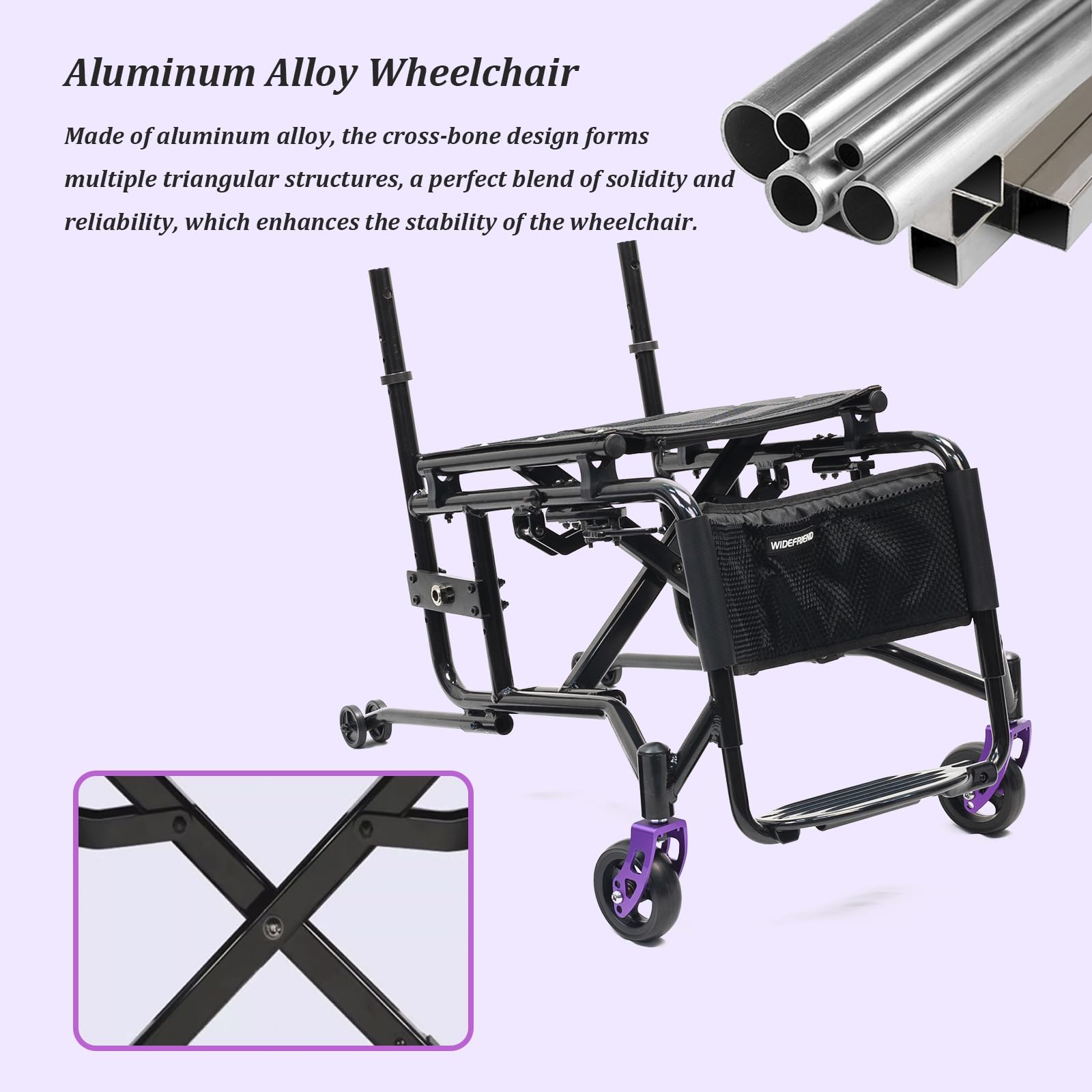 Lekki aluminiowy sportowy wózek inwalidzki, składany wózek inwalidzki dla dorosłych z tylnymi kołami szybkiego zwalniania, mały, kompaktowy wózek inwalidzki (siedzenie 38 cm, niebieski)