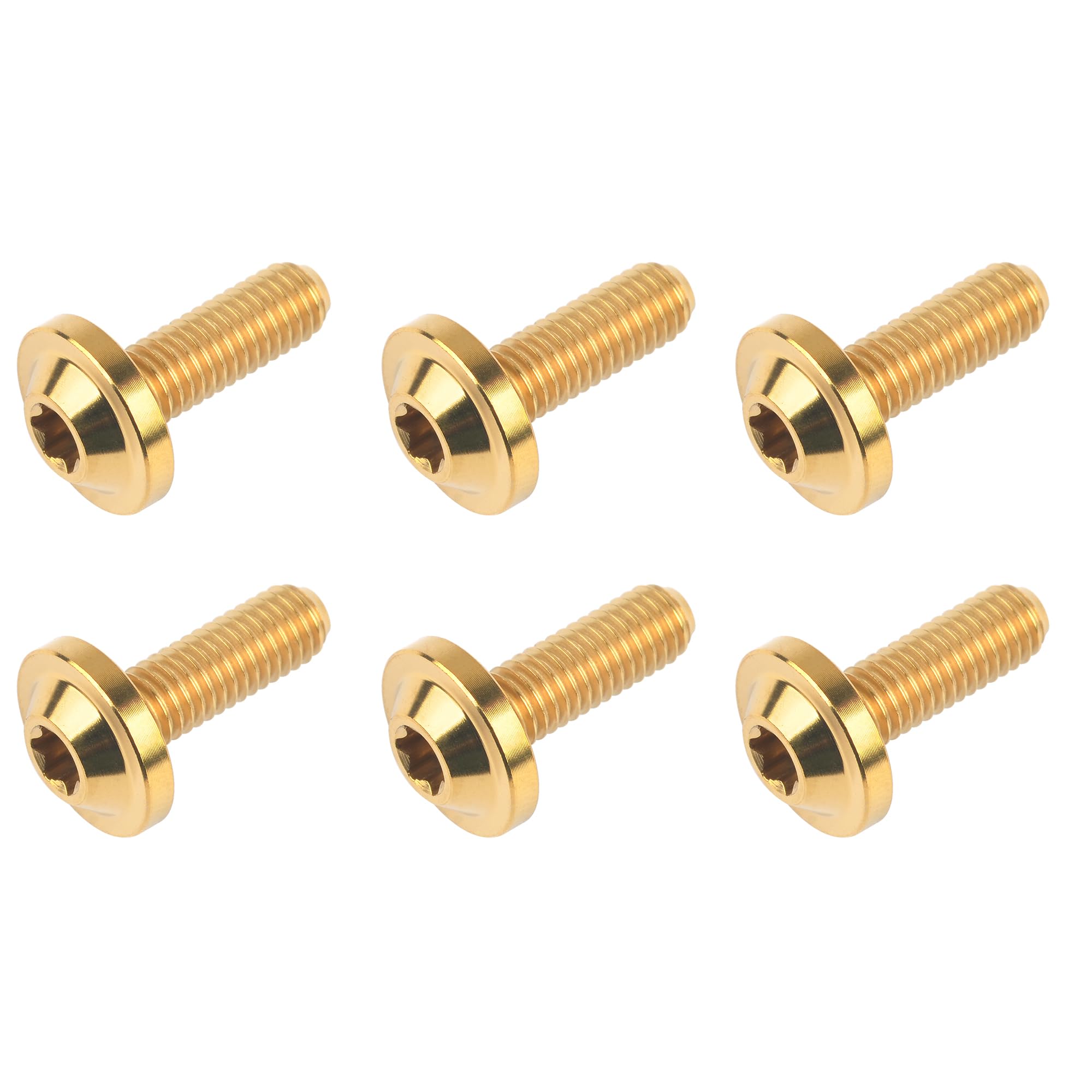 DWAMMEBRS Bolt T25 Torx Screws M5x10 12 15 20 25 30 35mm Corrosion Bolts for Cycling Motorcycle Automotive(Gold,M5x20mm)
