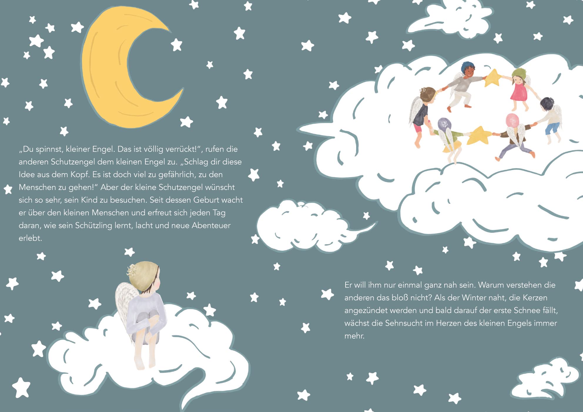 Flauseflocke kommt zu Besuch - Schutzengel Puppe mit Buch - Wichtel Spiel - Nachhaltiges Geschenk für kleine Kinder - Guardian Angel for little Kids - Geschenk zur Geburt oder Taufe