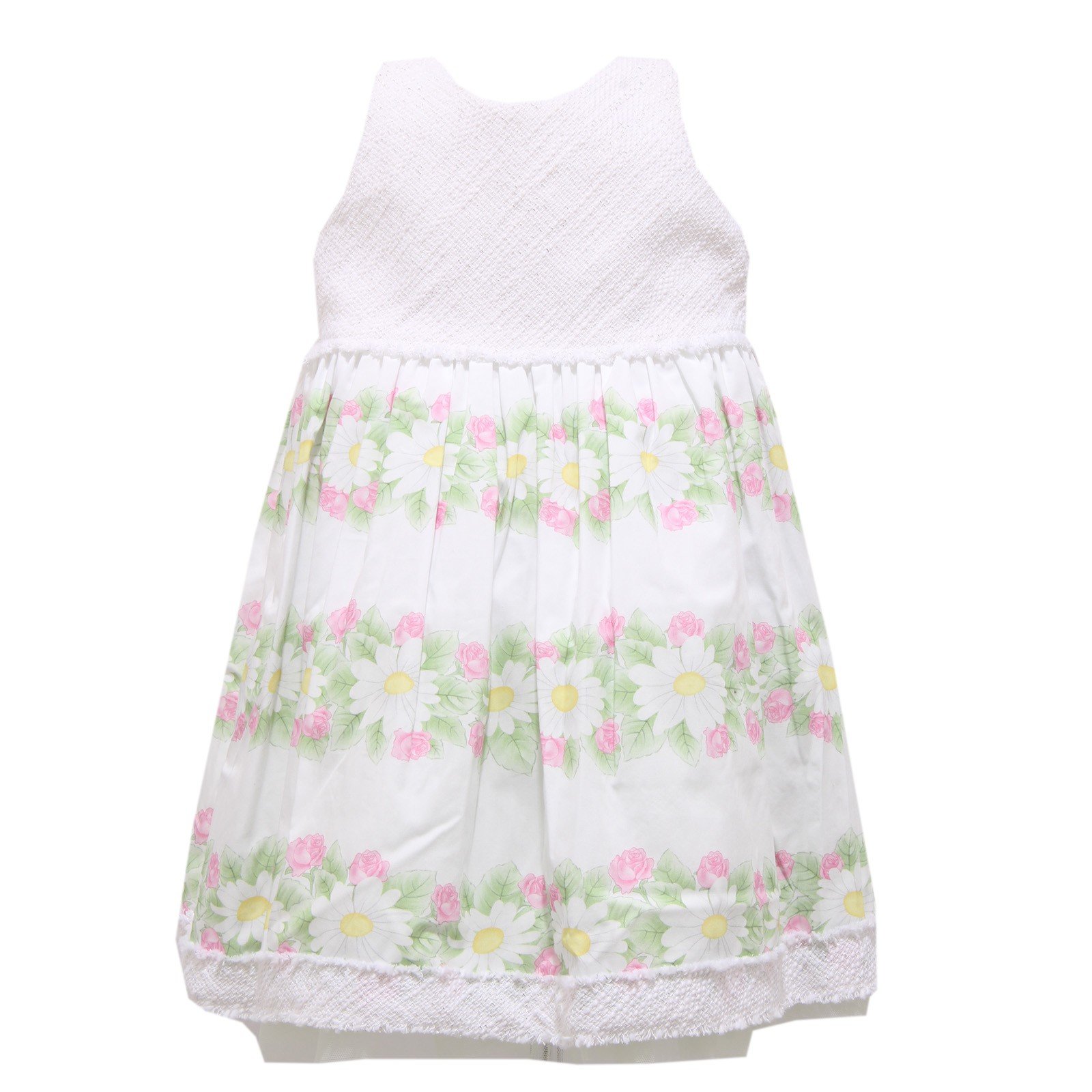 8627R vestito bimba MONNALISA BEBE' BOUQUET bianco multicolor abito dress kid
