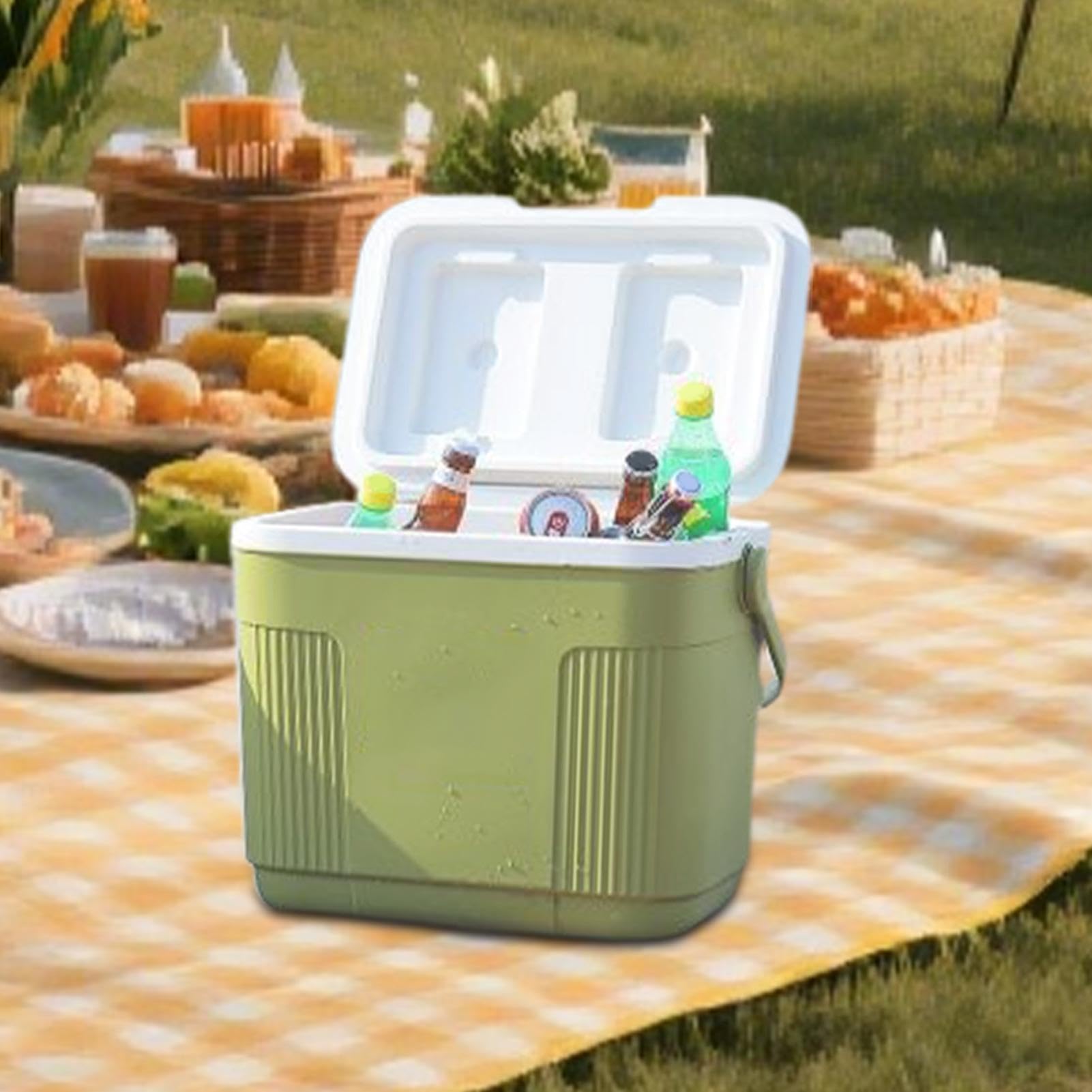 Chłodziarki Turystyczne Szczelna lodówka termoizolacyjna na żywność 13,8 L | Twardy Cooler Z Utrzymaniem Lodu Na Kemping, Piknik, Wędrówki, Plażę, Podróże, Tailgating, Wycieczki Samochodowe,