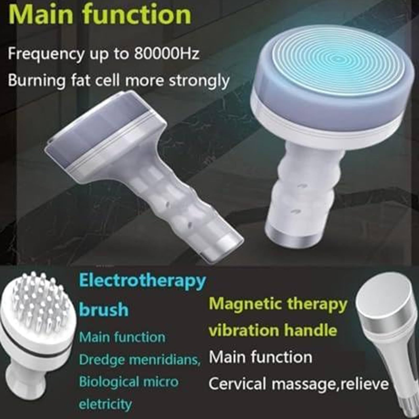 Appareil remodelage corporel 7 en 1,Appareil beauté à cavitation 80k avec écran LCD 7",élimination Cellulite et Combustion Graisses,Soin Anti-Rides et Anti-âge pour Visage et Corps