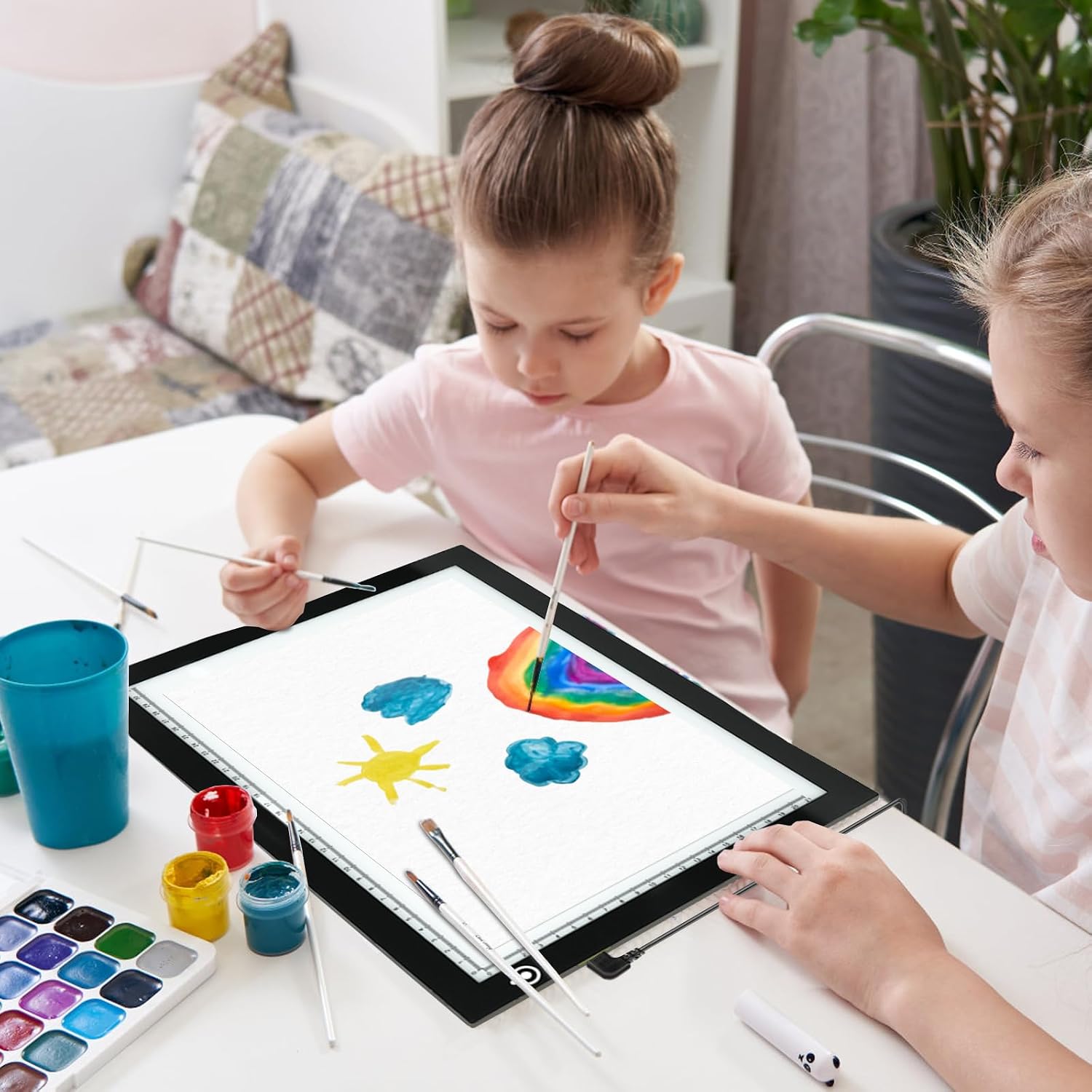 A4 LED Copy Board Tracing Light Box, Adjustable Brightness Artcraft LED Trace Light Pad, USB Power Light Table for Artists, Tattoo Drawing, Animation, Sketching, Stenciling & Diamond Art Painting