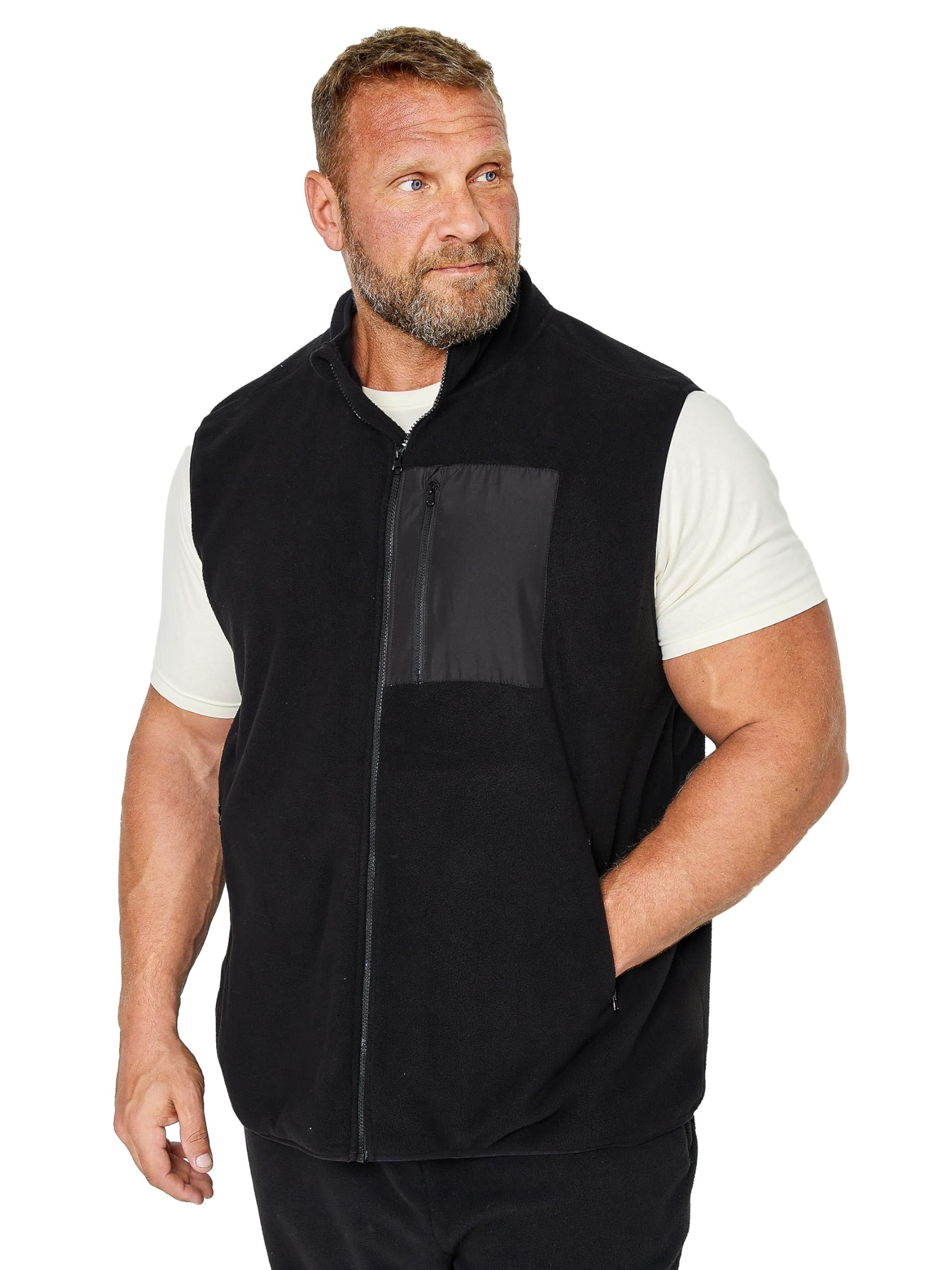 BadRhino Big & Tall Fleece Pocket Gilet - Men's - Plus Size Curve