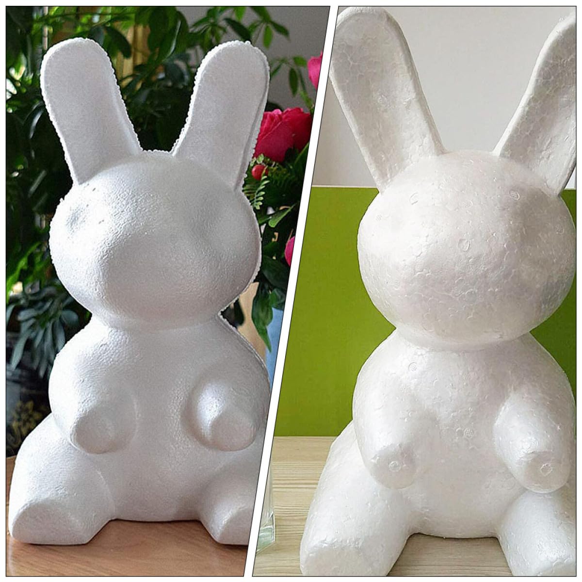 FOMIYES Moule Lapin Blanc en Mousse pour DIY, Modélisation Facile à Découper, Résistant, pour Décoration de Fête de Mariage et Compositions de Fleurs