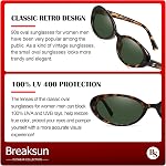 Breaksun Retro Oval Sunglasses for Women Men Fashion Small Oval Sunglasses 90s Vintage Shades