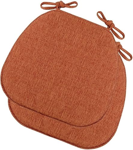 Miniatura 12 de ETULLE Cojines de silla para sillas de comedor, paquete de 2/4/6, almohadillas gruesas para sillas con lazos antideslizantes en forma de U, 16.1 x