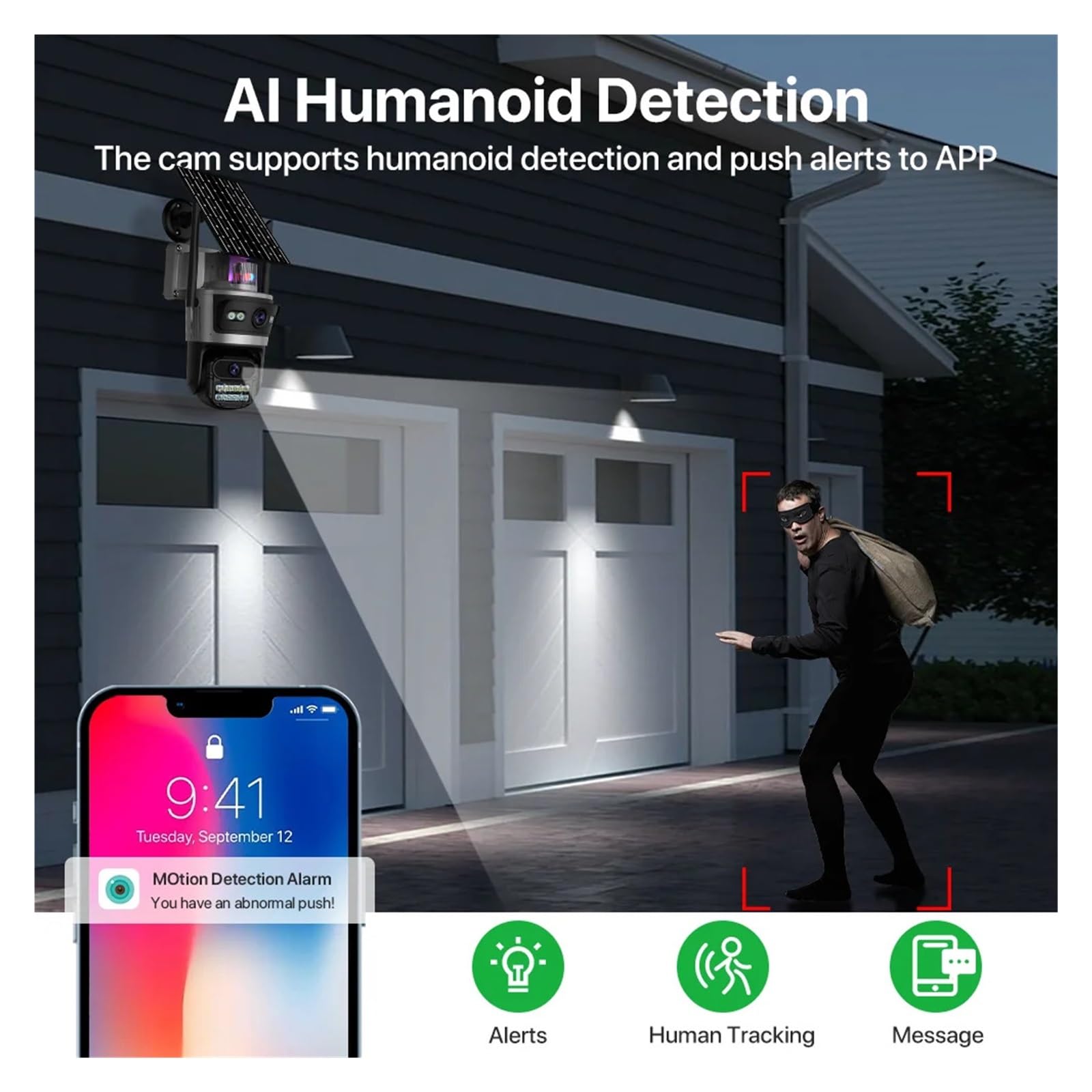 Caméra de sécurité Solaire PTZ 8MP 4G