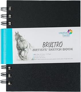 Brustro Artist's Small Wiro Bound Sketch Book | A6 Size, 120 Pages, 160 GSM | Ideal for Sketching, Shading, Drawing, Blend... Price In India