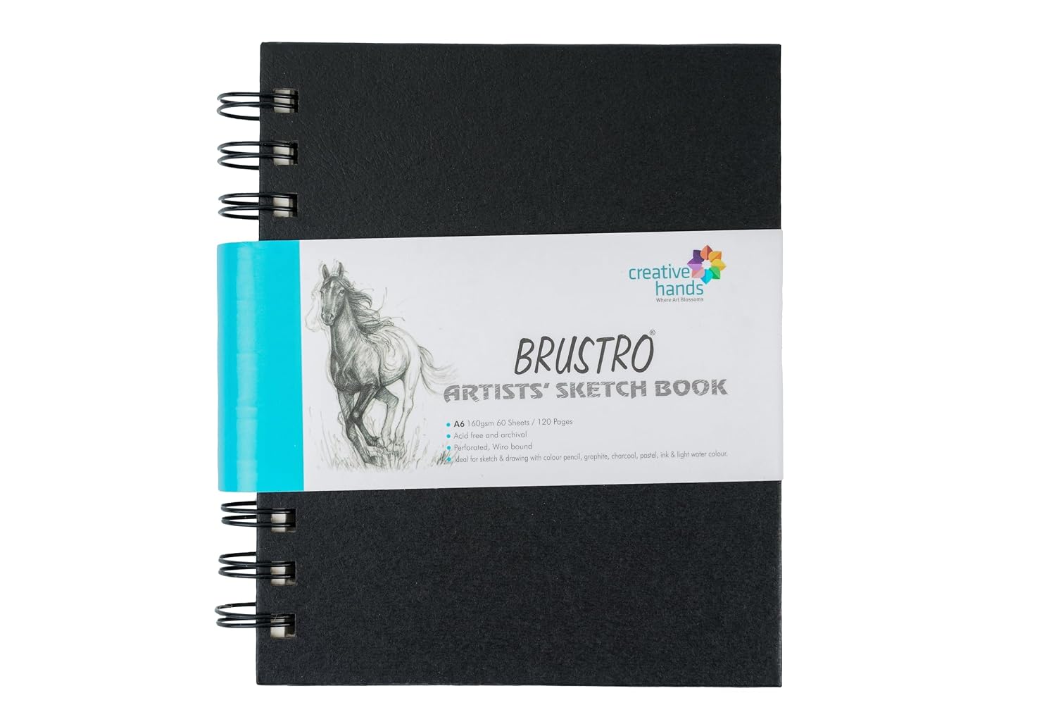 Brustro Artist's Small Wiro Bound Sketch Book | A6 Size, 120 Pages, 160 GSM | Ideal for Sketching, Shading, Drawing, Blend...