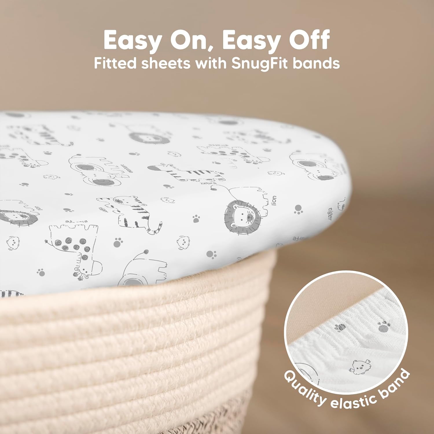 Keababies 2-Pack Bassinet Sheets for Girls, Boys and 4-Pack Muslin Swaddle Blankets for Baby Boys, Girls - Bassinet Mattress Sheets - Baby Blankets, Newborn Receiving Blanket