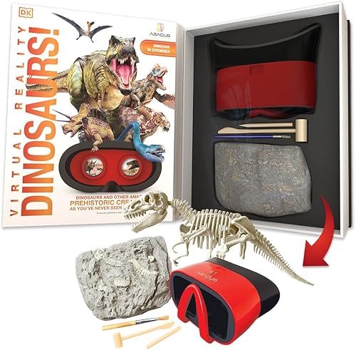 Miniatura 2 de Abacus Brands Caja de regalo de dinosaurios de realidad virtual, libro interactivo ilustrado de realidad virtual y juego de actividades de