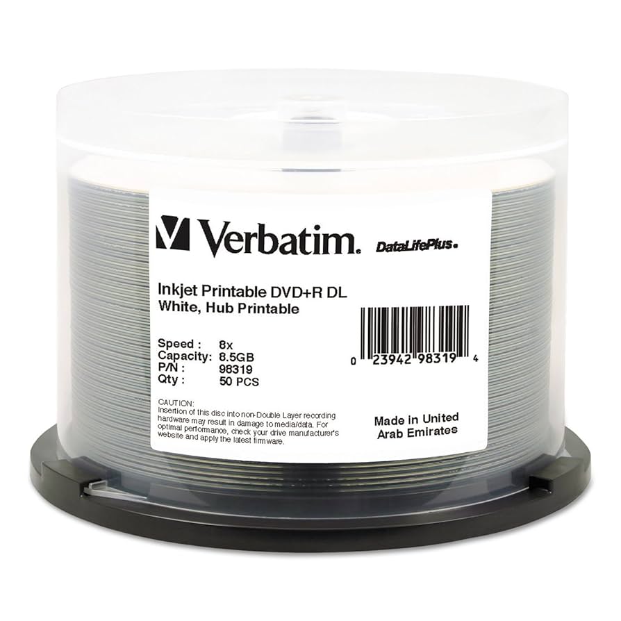 Amazon.com: Verbatim 98319 DVD+R Dual Layer Recordable Disc