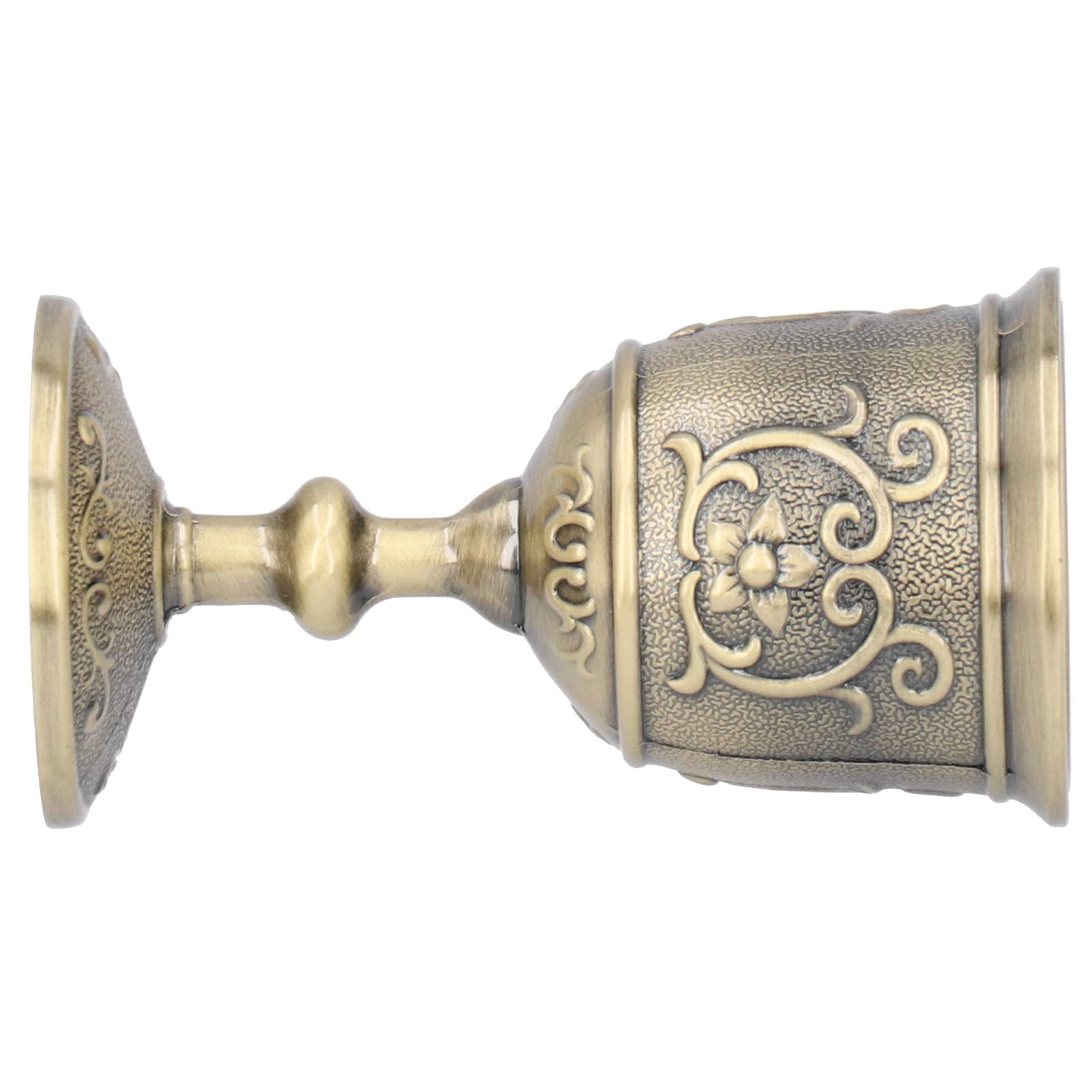 Calice da Vino in Metallo Goffrato, 7,3 x 3,9 cm Mini Calice da Vino in Bronzo Goffrato Chalice Coppa da Liquore Europea Vinos per Bere Whisky Vodka (S)