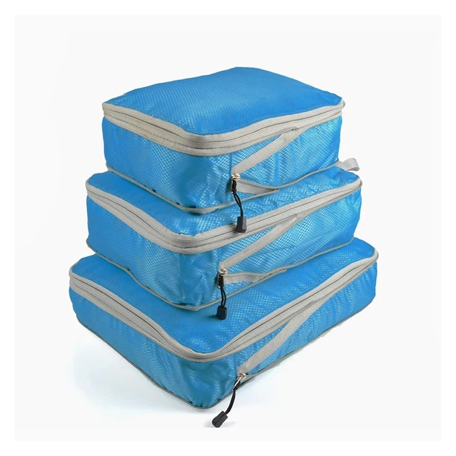 Packing Cubes For Suitcases Travel Compression Packing Cubes Suitcase Luggage Organizer Set Zipper Foldable Storage Bag For Clothes Shoes Accessories(3PCS lake blue)