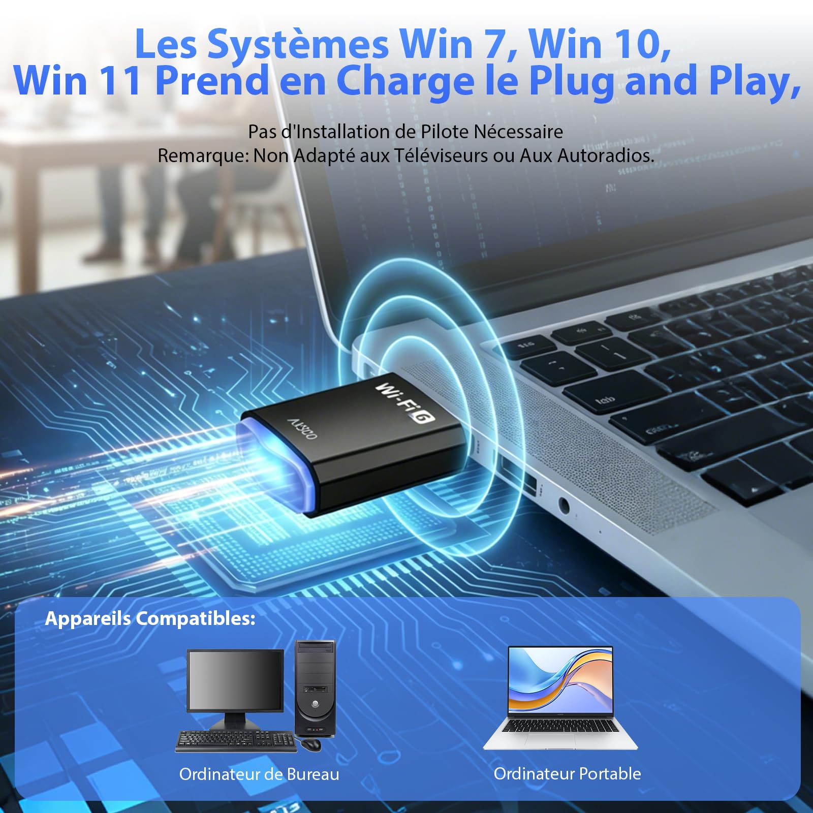 AX900 Chiavetta USB WiFi 6 Adattatore Dual Band 2.4GHz/5GHz per PC Windows 11/10/8.1/8/7