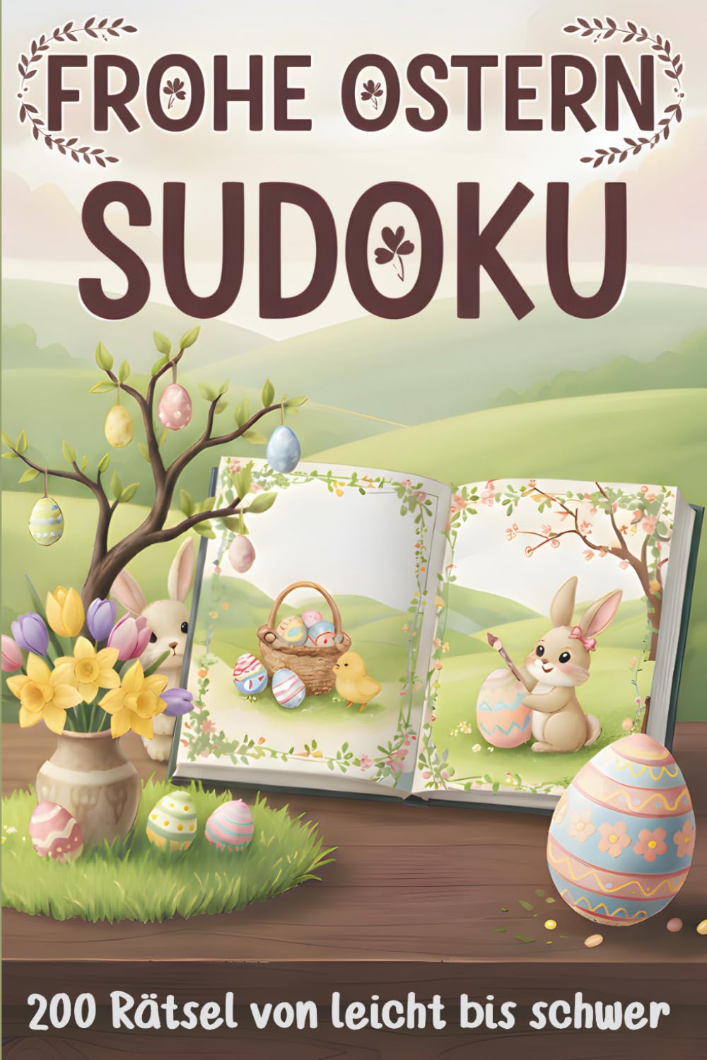 Frohe Ostern Sudoku: 200 Rätsel in 4 Schwierigkeitsstufen – von leicht bis sehr schwer | 2 Sudokus pro Seite | Oster-Rätselbuch für Erwachsene
