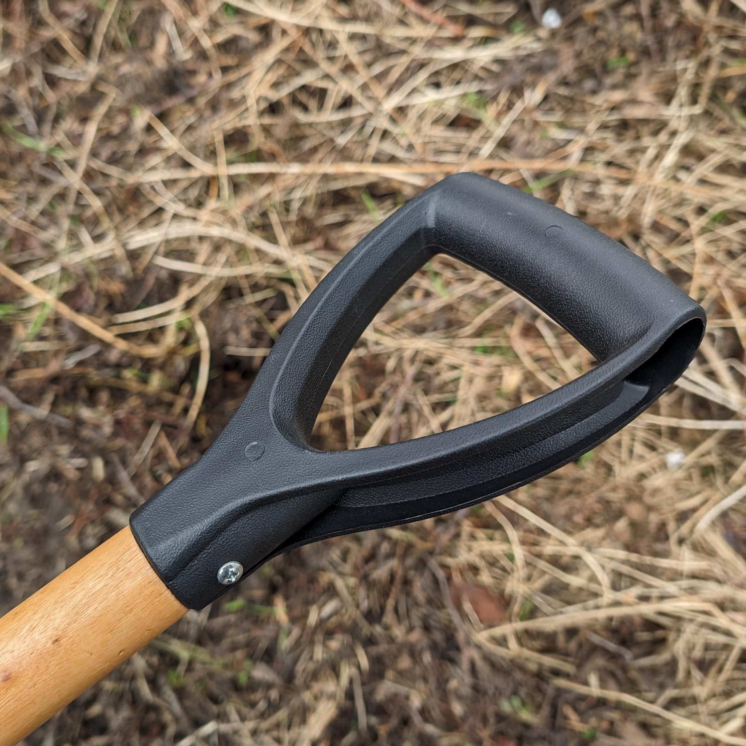 Vanga da giardino in acciaio BAU da giardino con manico in legno e manico (mini pala per vanga da 67 cm con bordo e manico a D)