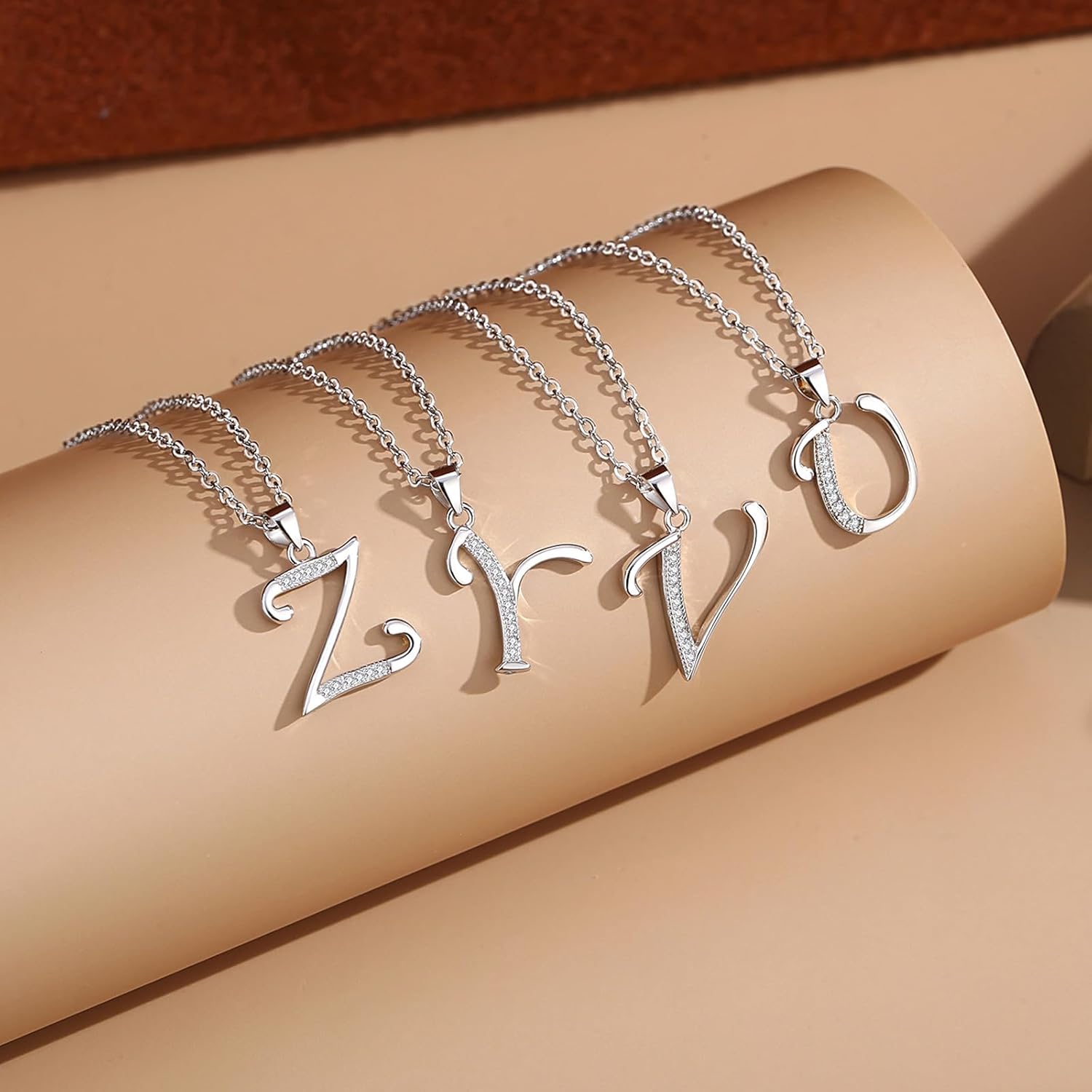 VIKI LYNN Initial Necklace for Women Letter pendant Necklace A to Z with Cubic Zirconia Silver or Gold Letter Charm Necklace Anniversary, Birthday, Graduation Gift for Women, Mom, Her - Image 4