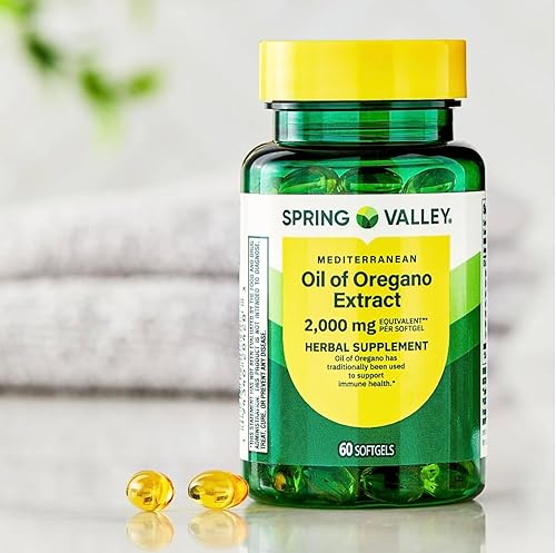 Miniatura 3 de Spring Valley Aceite de orégano mediterráneo 2000 mg 60 cápsulas blandas para la salud inmunológica con organizador de píldoras
