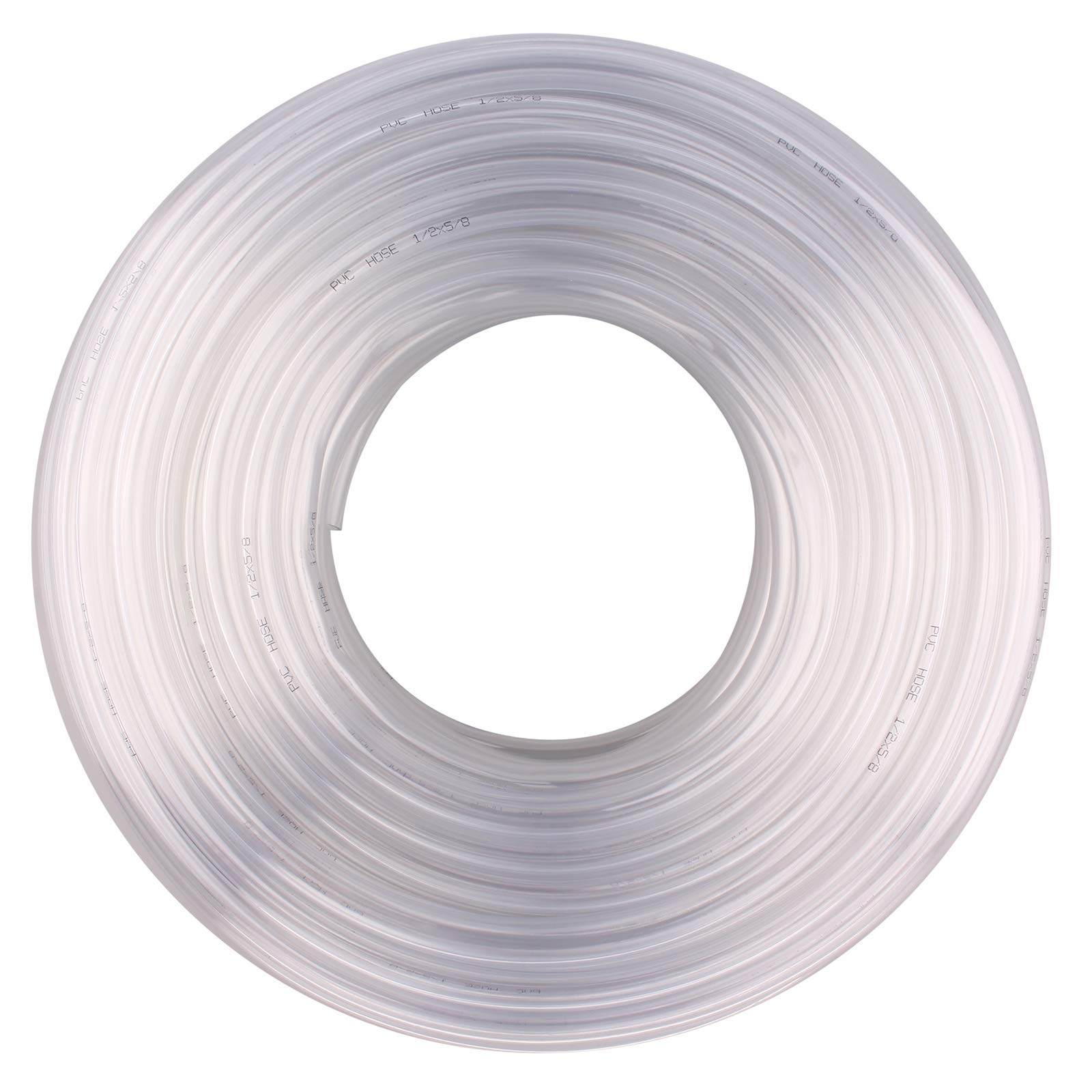 dernord pvc tubing 1/2"id x 5/8"od flexible clear vinyl hose 100 feet for food grade