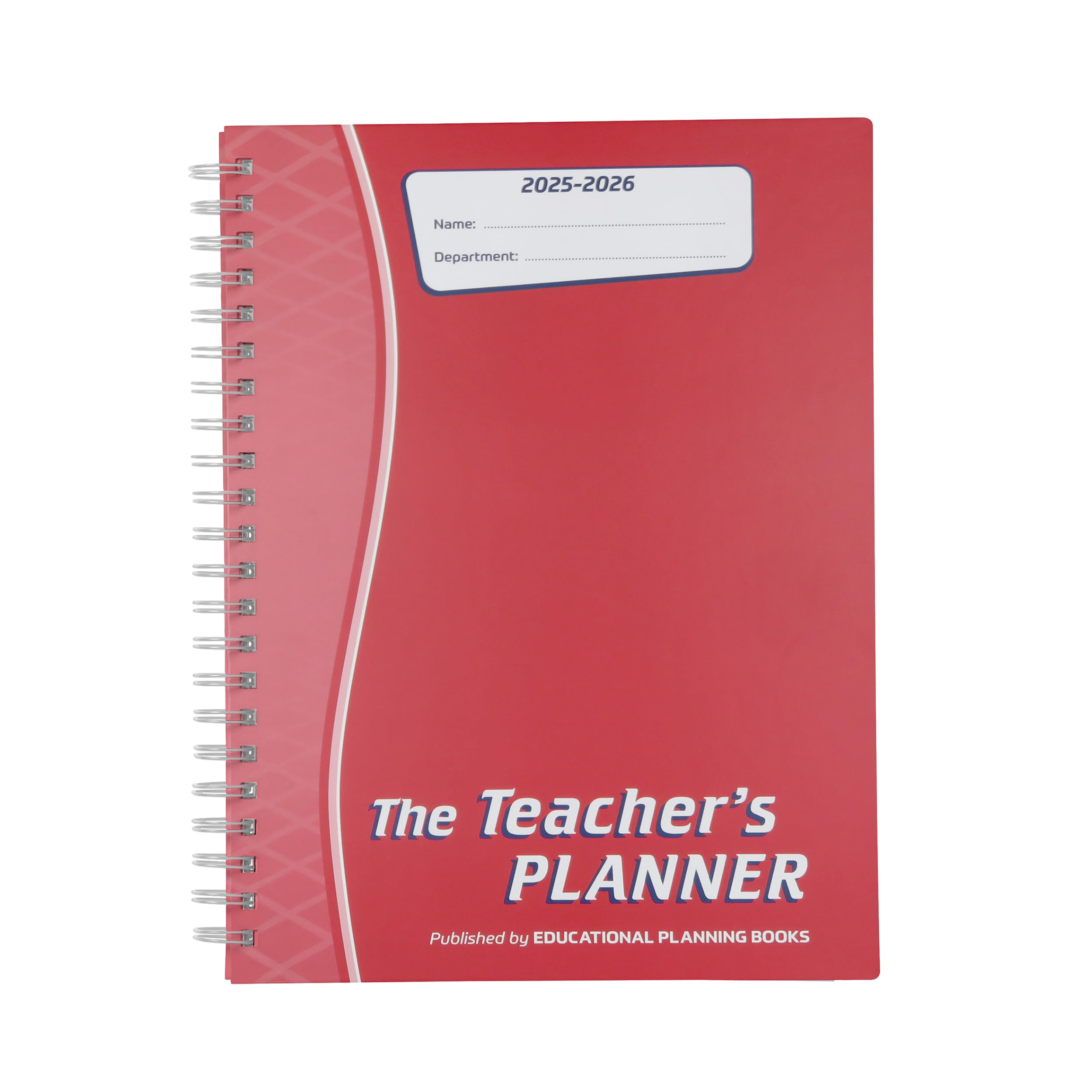 Educational Planning Books - The Teachers Planner Wirobound 2025-26 | A4 Teacher Planner & Academic Diary, Page-a-Day Teacher Notebook in 5 Periods per Day - Red (TP13-R)