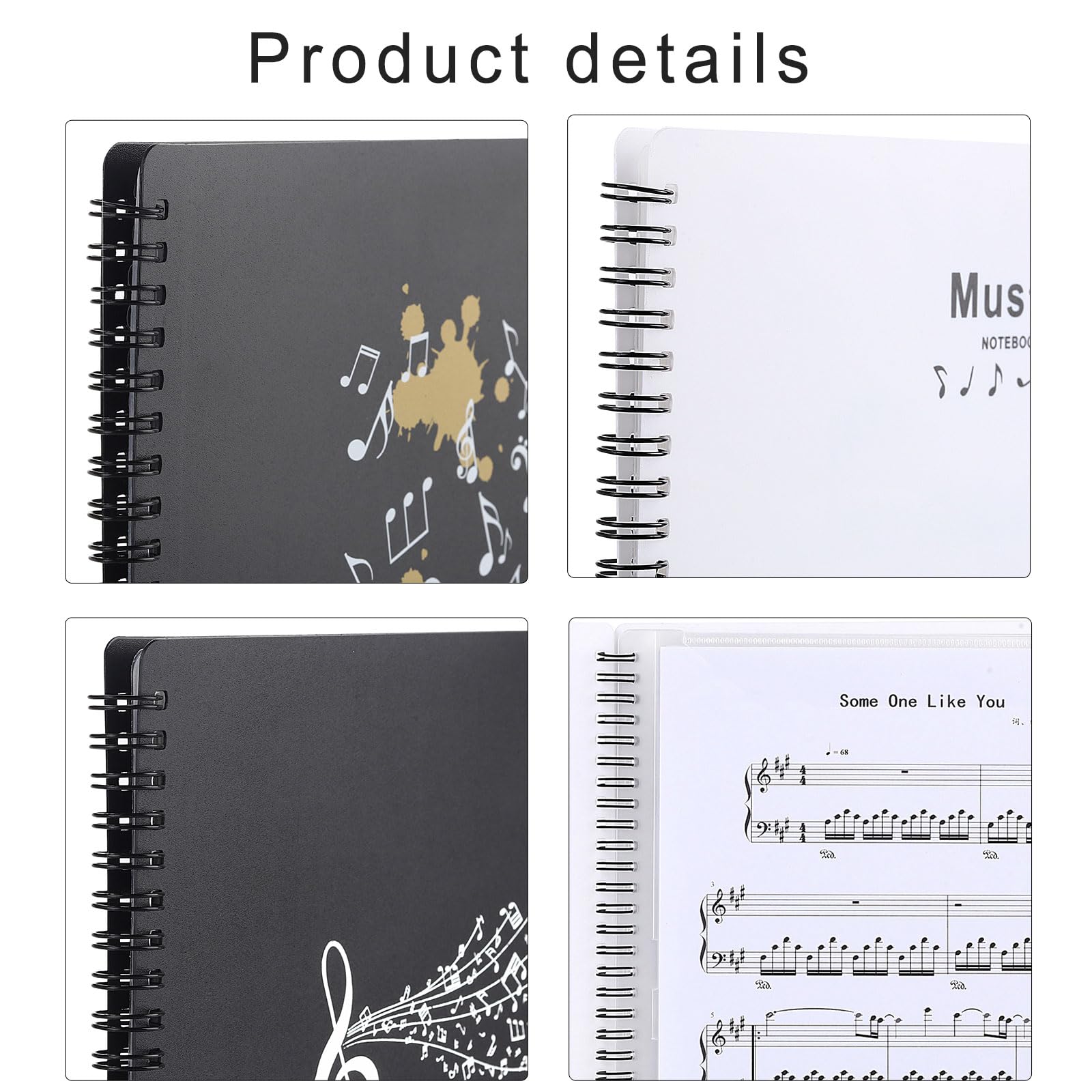 Carpeta de partituras con espirales, organizador de partituras, carpeta de documentos, hojas de música, archivos, carpeta de almacenamiento de papel