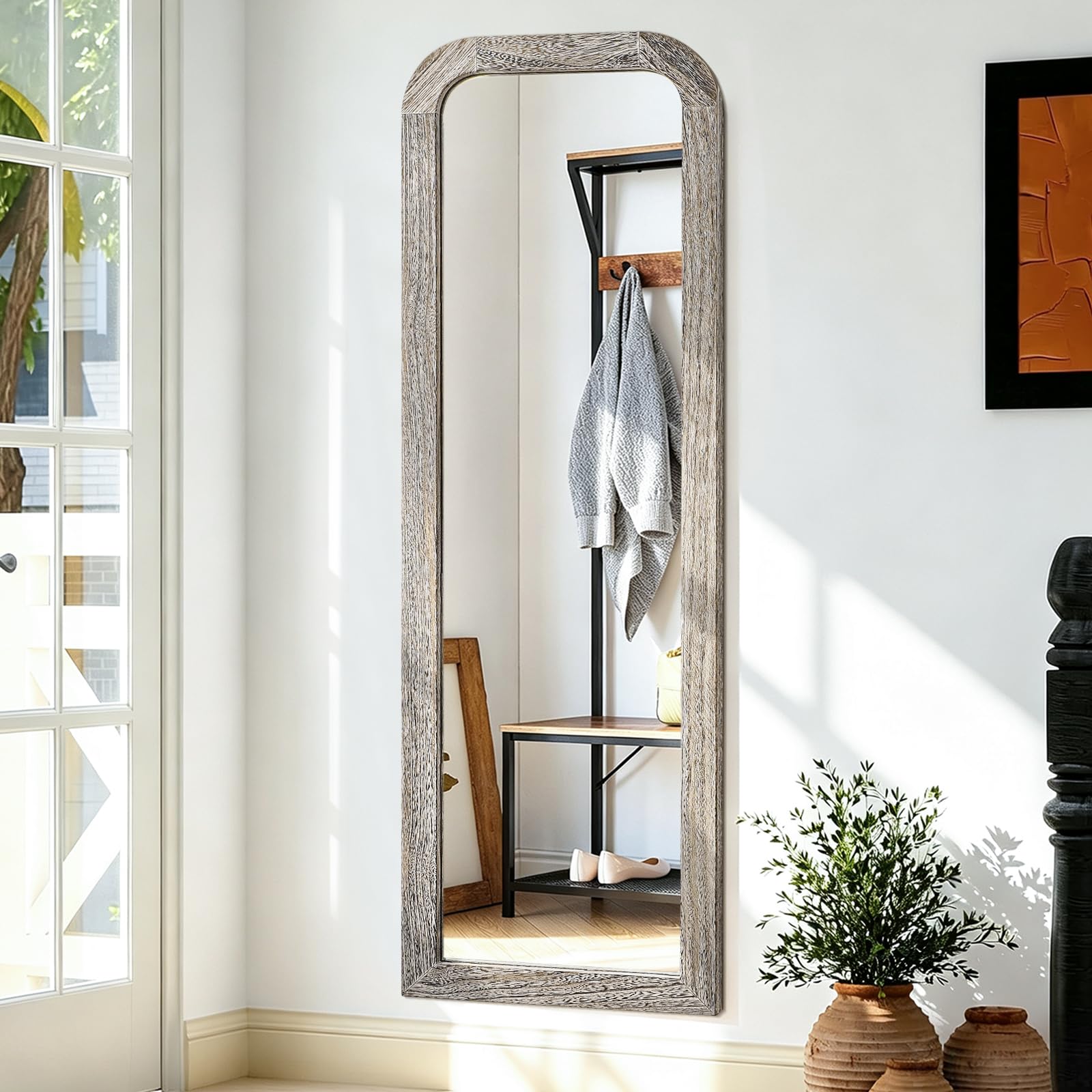 AAZZKANG Full Length Mirror Wooden Frame Large Wall Mirrors 43"x14"