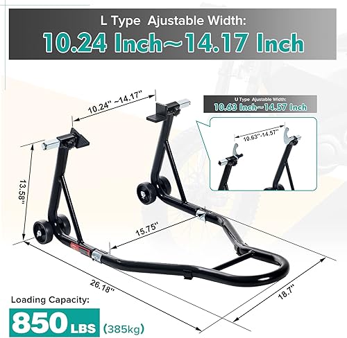 Miniatura 2 de Donext - Soporte para motocicleta (850 lb), tamaño U color negro